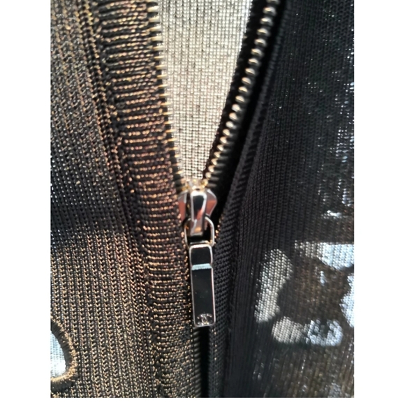 Chanel black camelia logo cutout bomber jacket - Picture 5 of 7